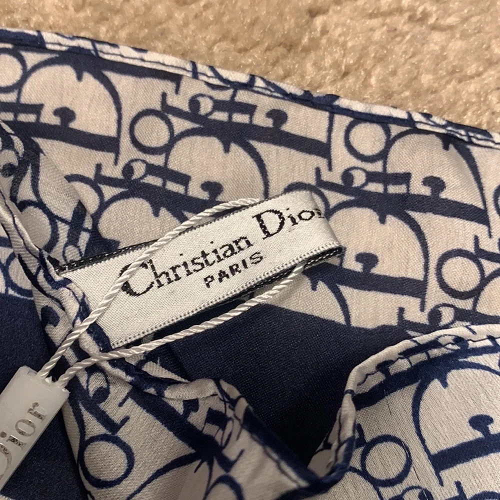 Christian Dior Cashmere Silk Logo Wrap Scarf 70” x 34.5”